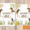 watering hole printable sign with fall horses theme