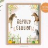 safety station printable sign for fall horses theme birthday party