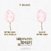 halloween cotton candy watercolor clipart set