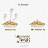 halloween spooky pie watercolor clipart set