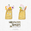 halloween treats watercolor clipart set