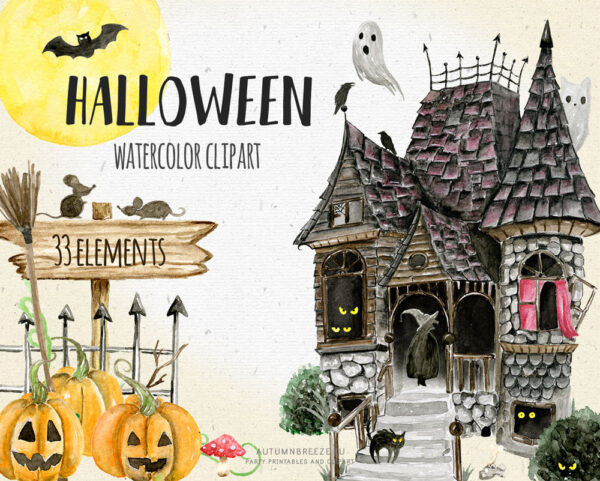 haunted house halloween clipart