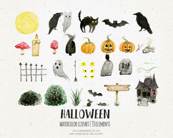 haunted house halloween clipart set