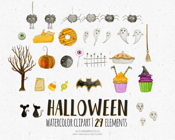 watercolor halloween candy clipart