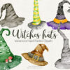 witches hats clipart set