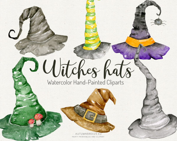 witches hats clipart set