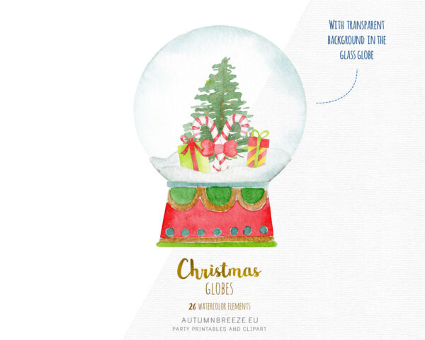 png Christmas snow globes clipart