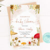 mushroom baby shower invitation template 5x7 in