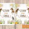 Enjoy some food sign for an autumn and hoses theme, birthday decoration. This 8x10 in printable sign has beautiful fall illustrations such as pumpkins, horses, and more.