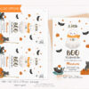 halloween baby shower invitation with cute ghost