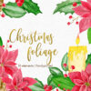 Christmas Floral PNG – Red Flowers Digital Clipart
