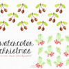 watercolor christmas clipart set painted by hand