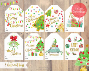 printable christmas tags instant download