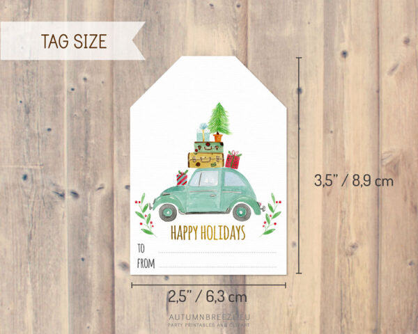 printable christmas tags instant download tag size