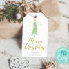 Christmas pine tree tag editable