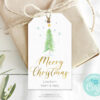 Christmas pine tree tag editable
