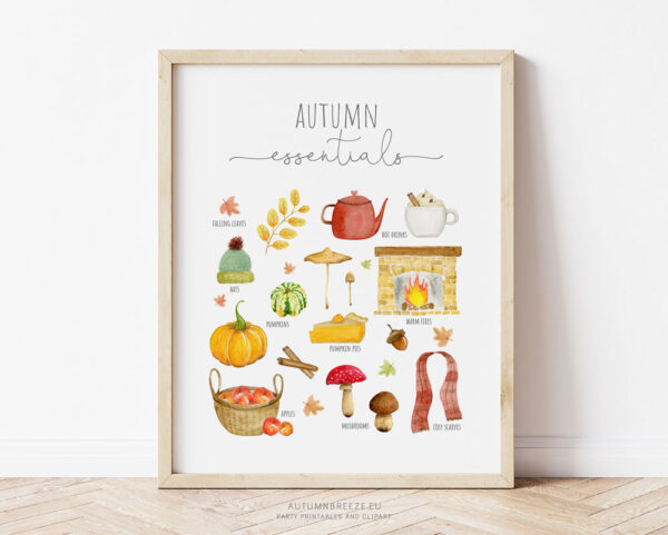 printable autumn essentials wall art