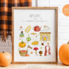 autumn essentials printable with hand painted illustrations