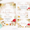 baby shower invitation bundle mushroom theme