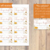 baby shower diaper raffle card mushroom theme