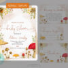 Woodland Baby Shower Invitation Bundle with Forest and Mushrooms Watercolour Illustrations - Image 2
