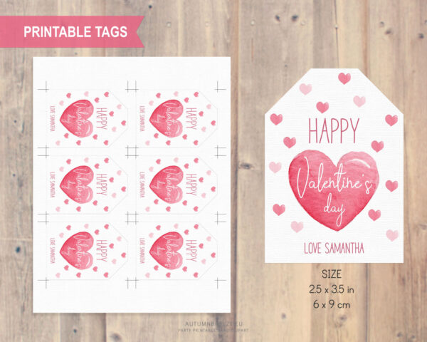 editable valentines day tags