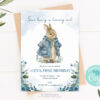 birthday invitation with a cute bunny
