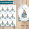 editable tags with a cute bunny for a birthday or baby shower party