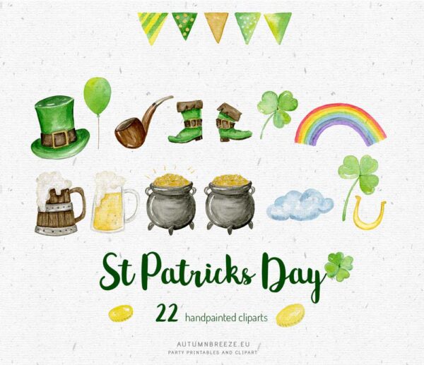 clipart set with st patricks day illustrations