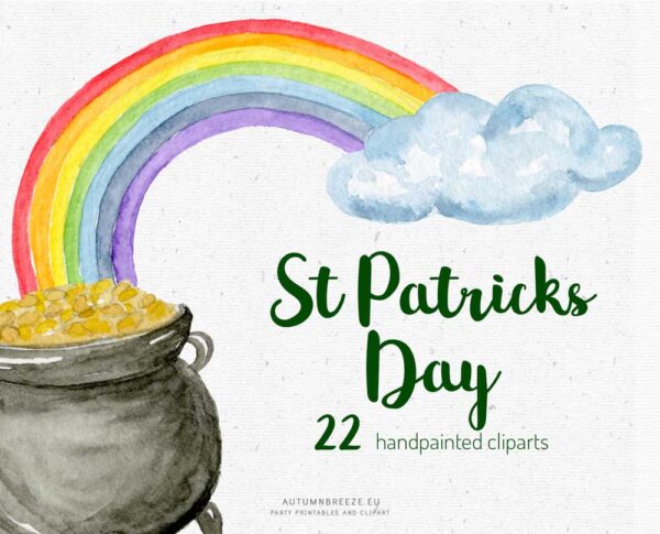 rainbow and pot of gold clipart