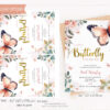 butterfly invitation for a baby shower party with spring theme