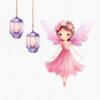 Pink Fairy Garden Clipart – Magical Fairies, Flowers & Mushrooms - Image 8