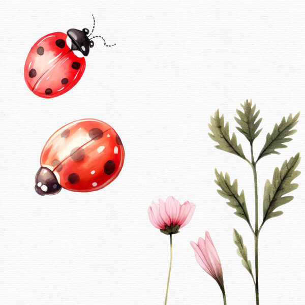 two ladybugs, ai generated