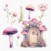 Pink Fairy Garden and dragon Clipart, 30 PNG Images - Image 10