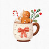 Gingerbread cookies clipart – Christmas PNG set for cards, crafts, and designs