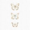 white butterflies clipart set
