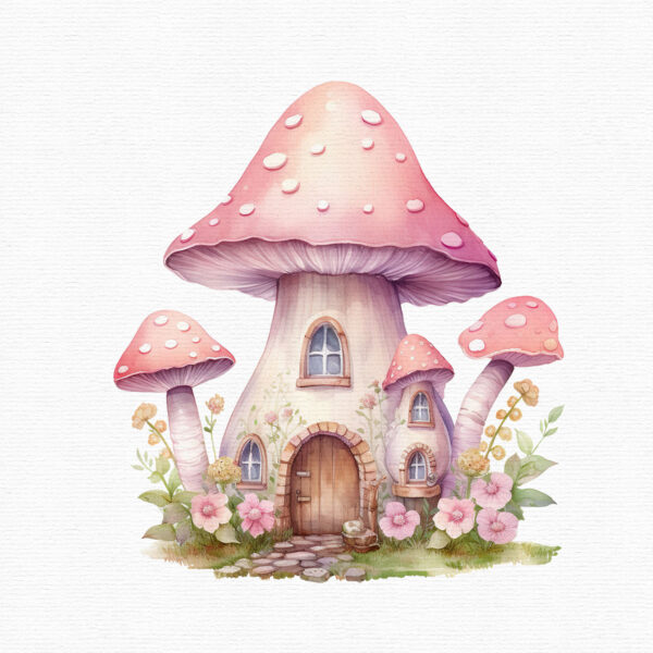 pink-mushroom-fairy-garden