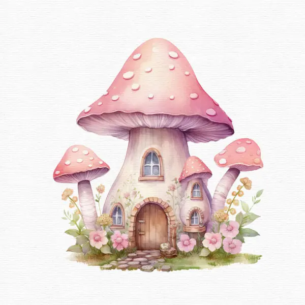pink-mushroom-fairy-garden