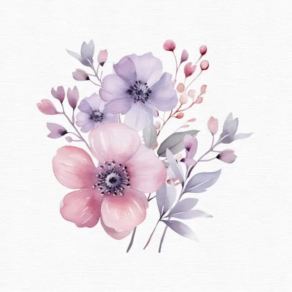 purple floral arranjement clipart