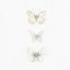 white butterflies clipart set