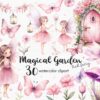 magical pink fairy clipart