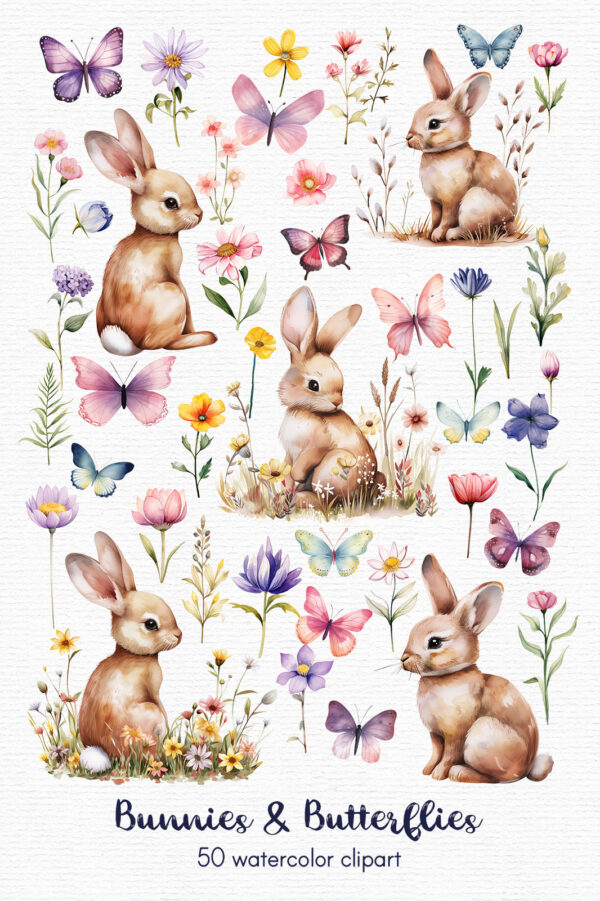 bunnies and butterflies and wildflowers