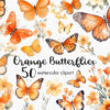 orange butterfly clipart set