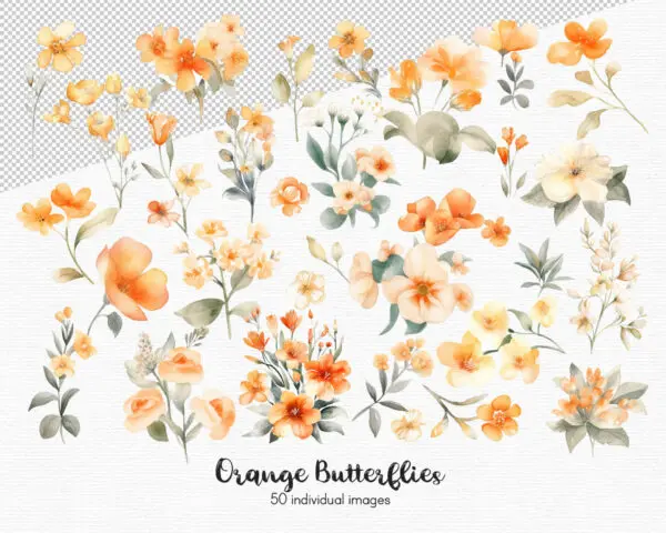 orange flowers clipart