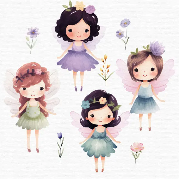Fairy and Butterflies Clipart - Image 11