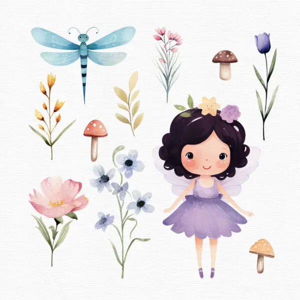 Fairy and Butterflies Clipart - Image 4