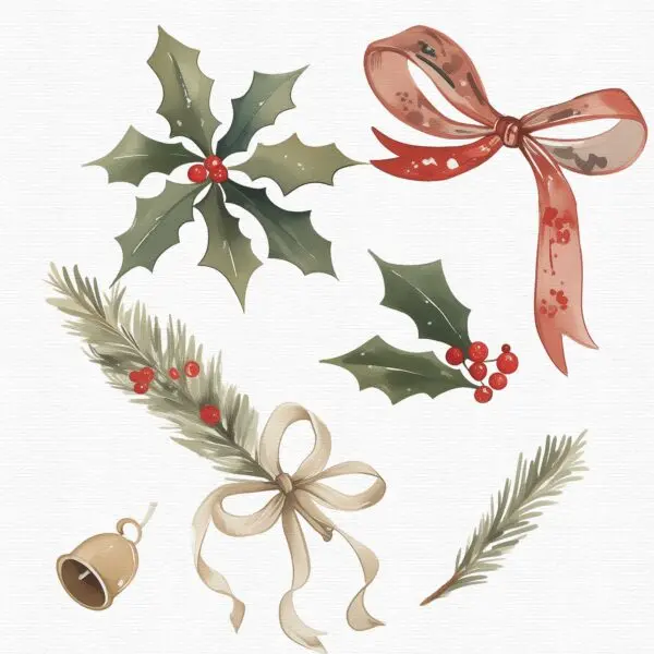 Watercolor Christmas Fairy Clipart – Festive Fantasy PNG - Image 5