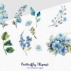 Elegant blue flowers PNGs for crafts