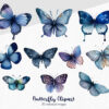 Blue Butterfly Clipart – Elegant Digital PNGs for DIY Projects - Image 3