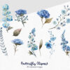 Blue Butterfly Clipart – Elegant Digital PNGs for DIY Projects - Image 4